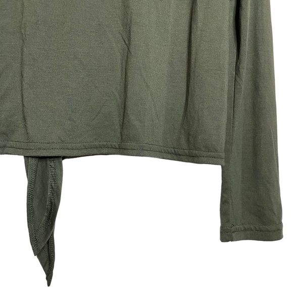 Honey Punch Front Tie BoatNeck Drop Shoulders Long Sleeves Metallic Stripes S - Picture 12 of 16